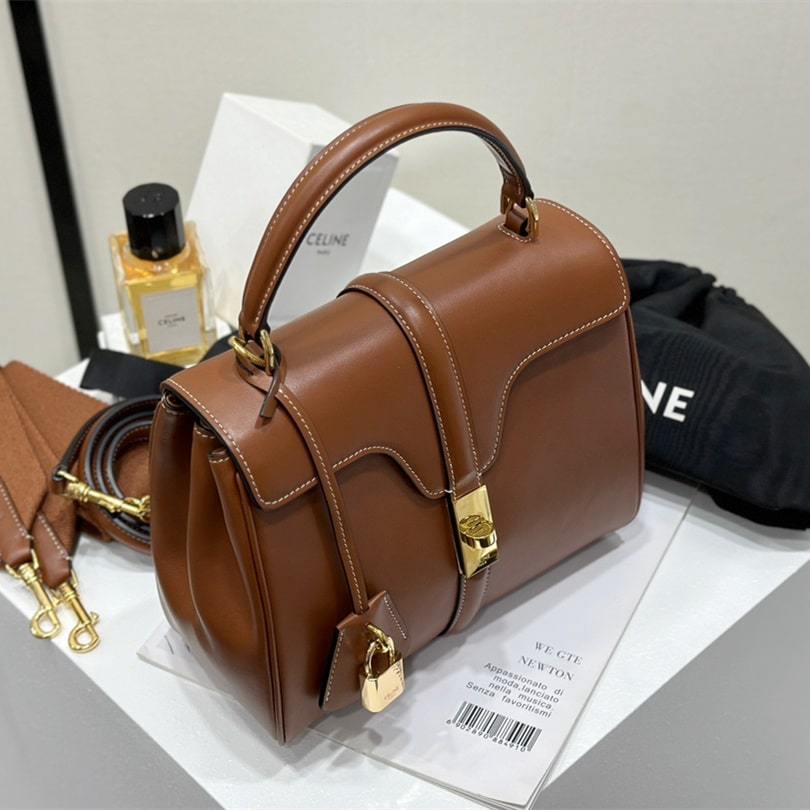 高仿Celine*Cles16系列手袋188003棕色免檢版
