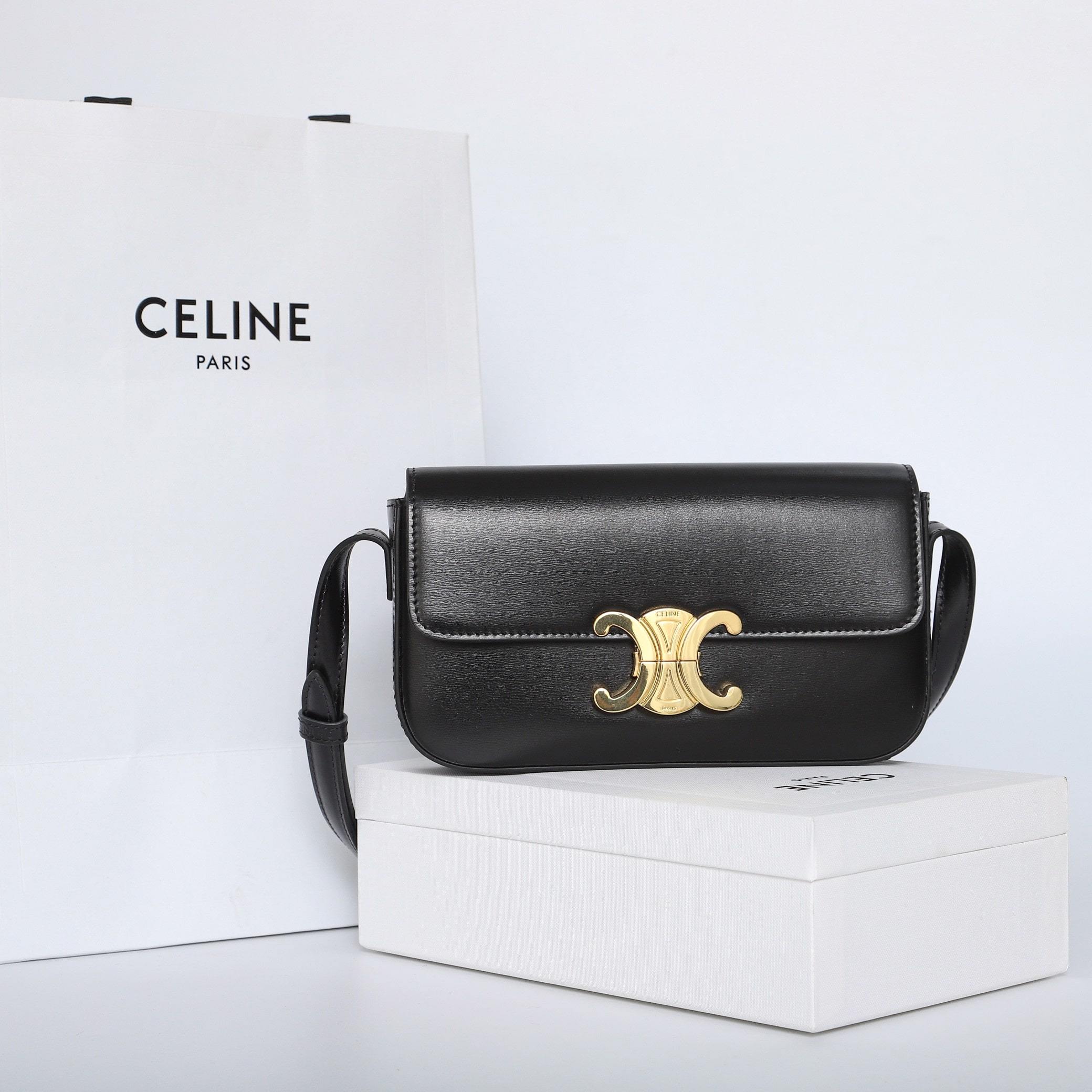 高仿Celine*Triomphe系列手袋194143黑色免檢版