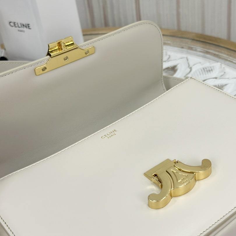 高仿Celine*Triomphe系列手袋187363白色免檢版