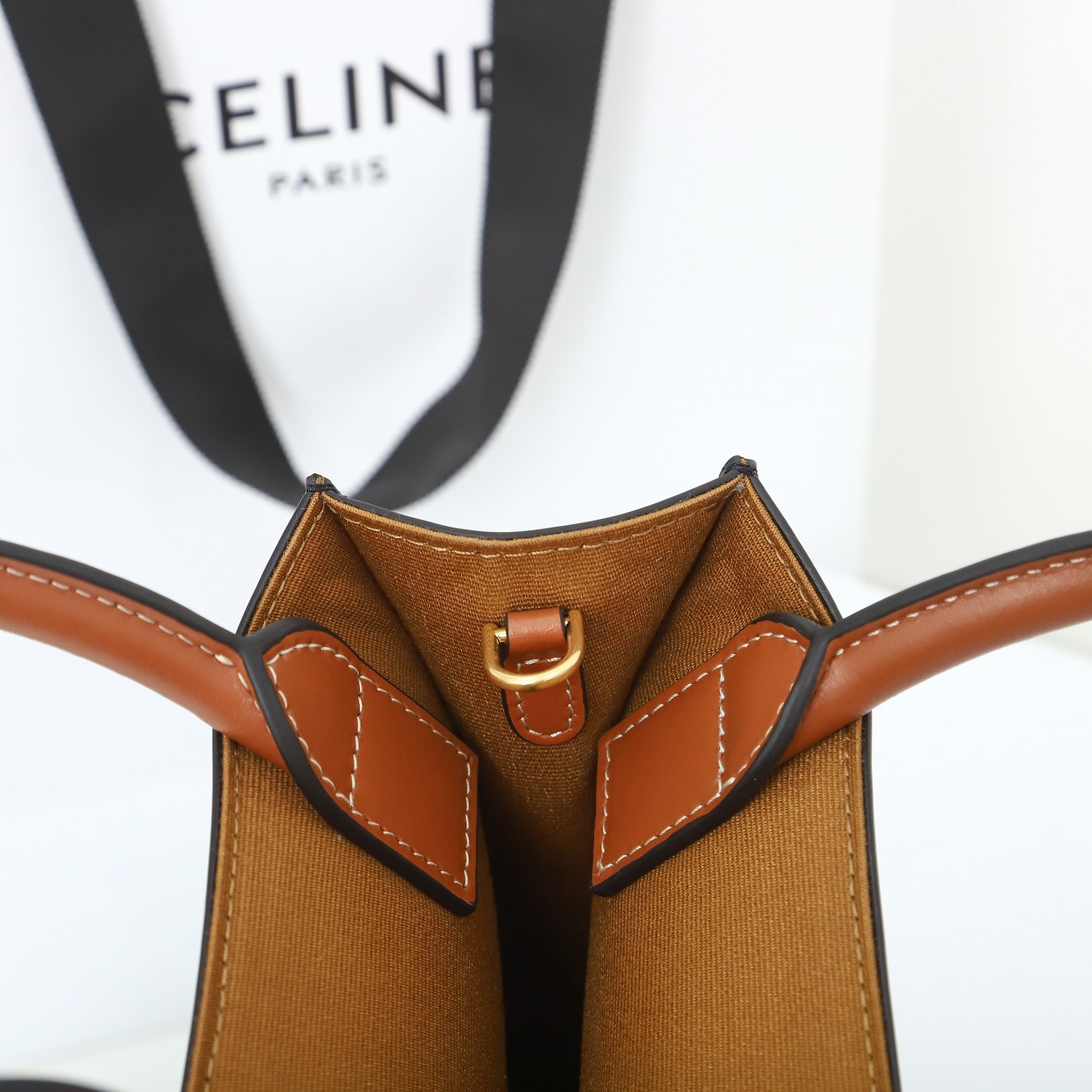 高仿Celine*Cabas系列琴譜袋194372棕印花免檢版