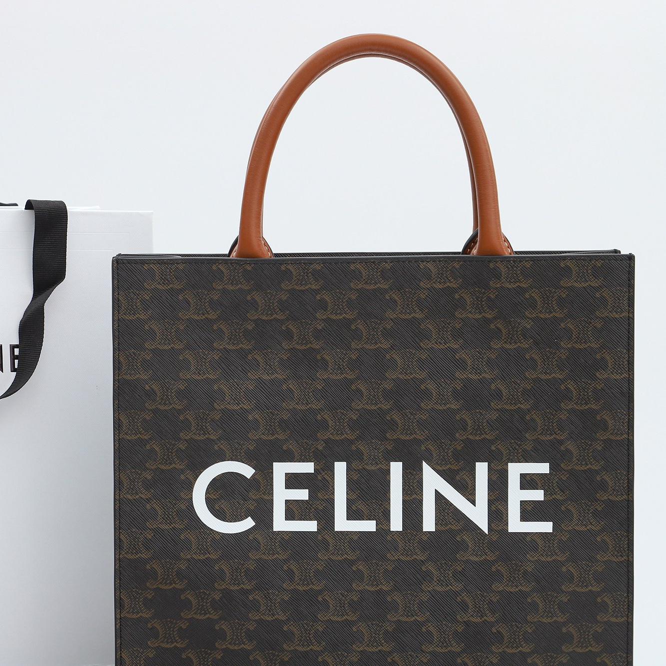 高仿Celine*Cabas系列托特袋191542棕印花免檢版