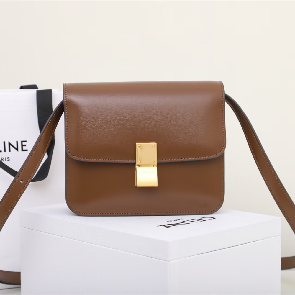 高仿Celine*ClassicBox系列192523棕色免檢版