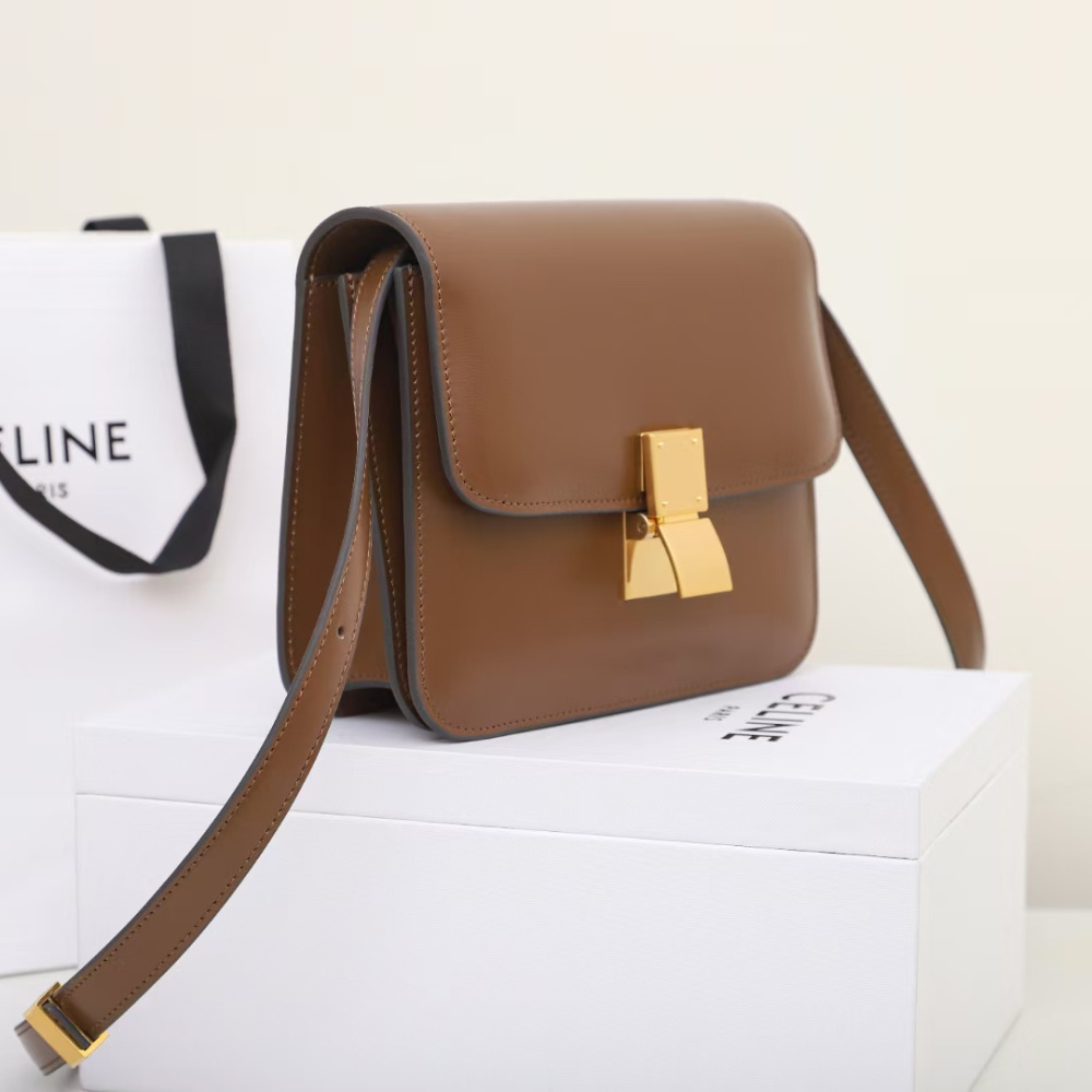 高仿Celine*ClassicBox系列192523棕色免檢版