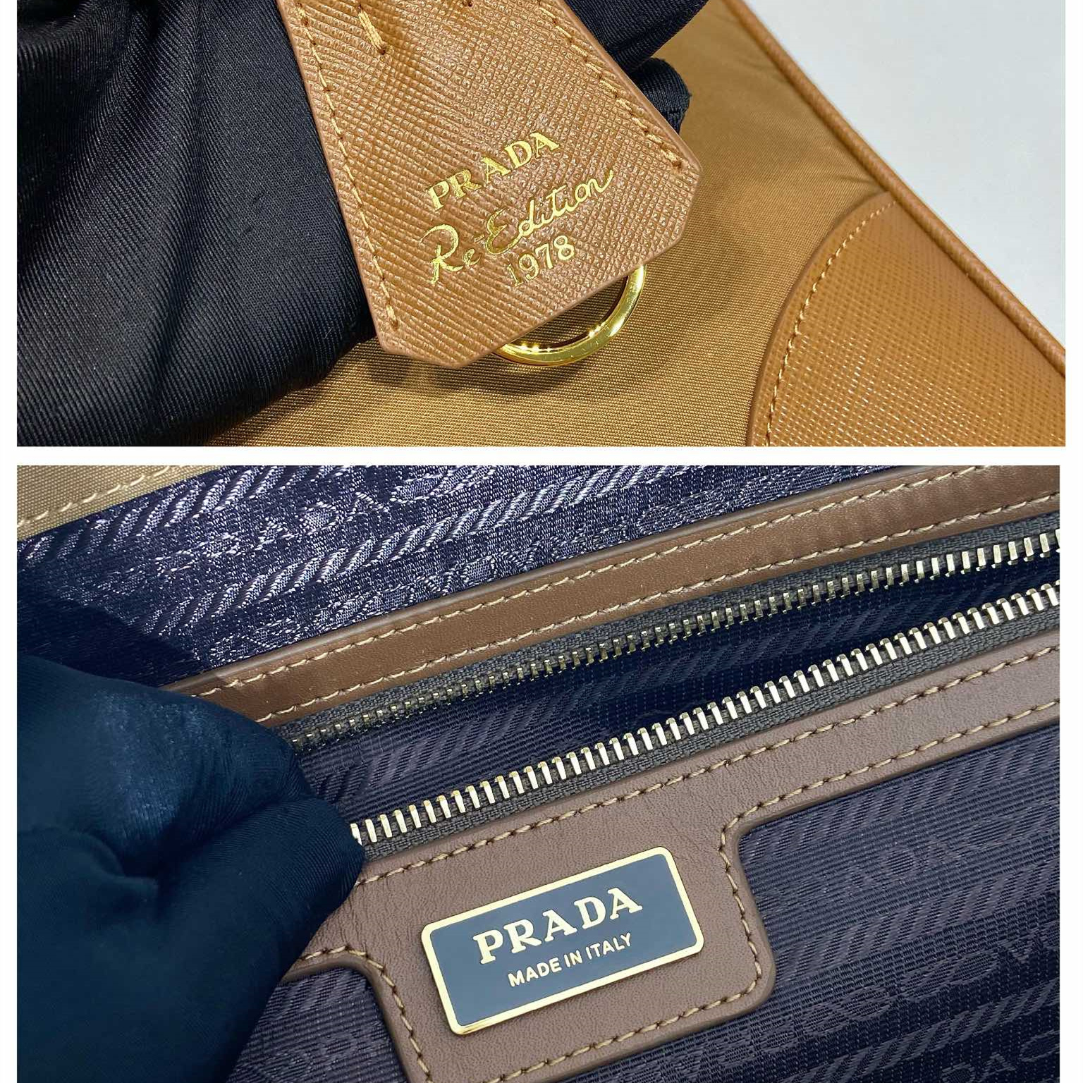 高仿Prada*ReEdition系列手提袋1BB114大號木色免檢版