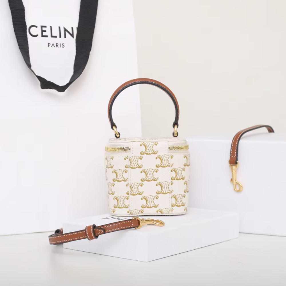 高仿Celine*Triomphe系列手提袋10J762白印花免檢版
