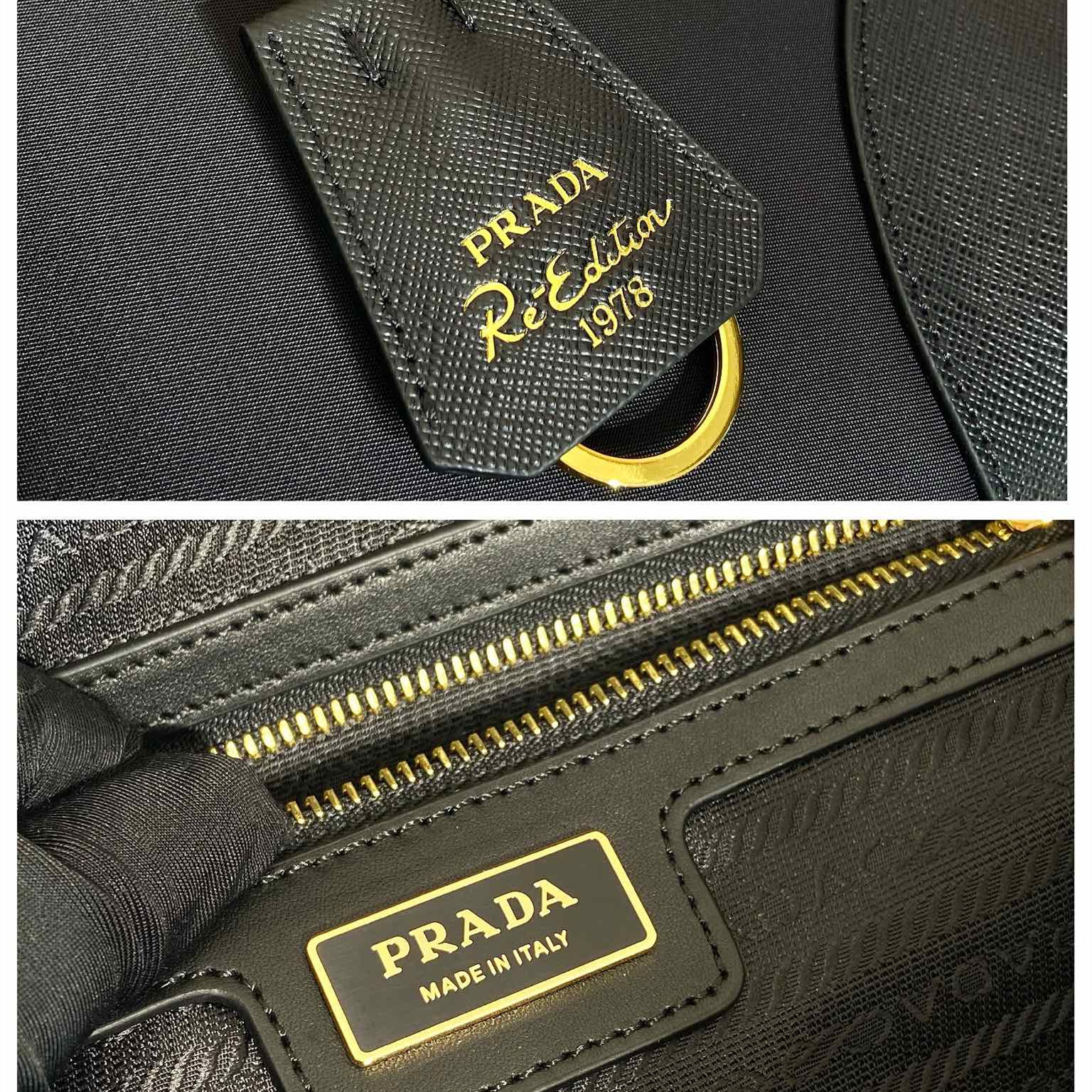 高仿Prada*ReEdition系列手提袋1BB114大號黑色免檢版