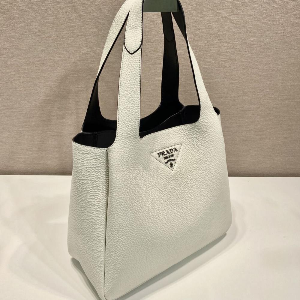 高仿Prada*Tote系列菜籃子1BG338大號白色免檢版