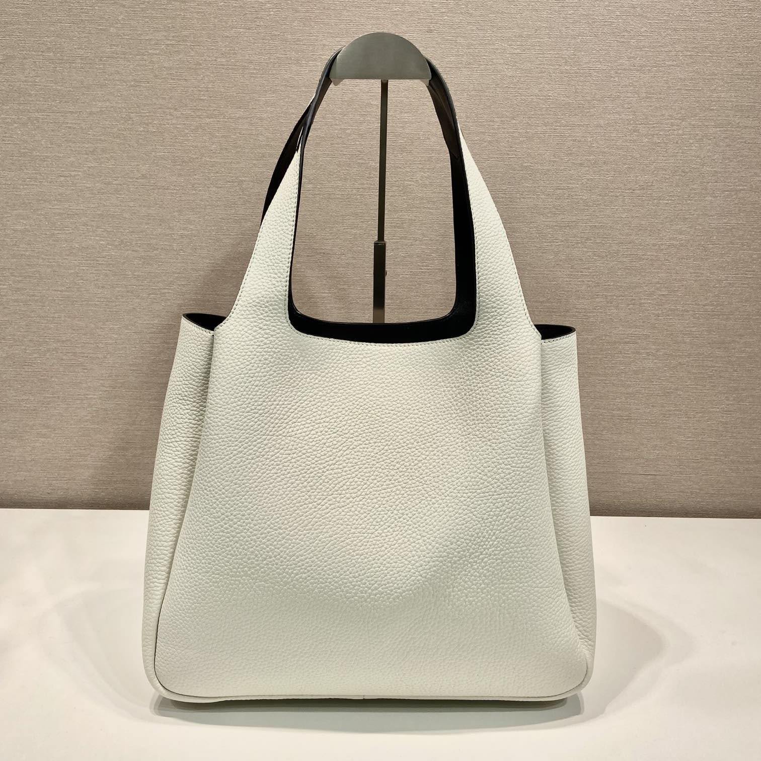 高仿Prada*Tote系列菜籃子1BG338大號白色免檢版