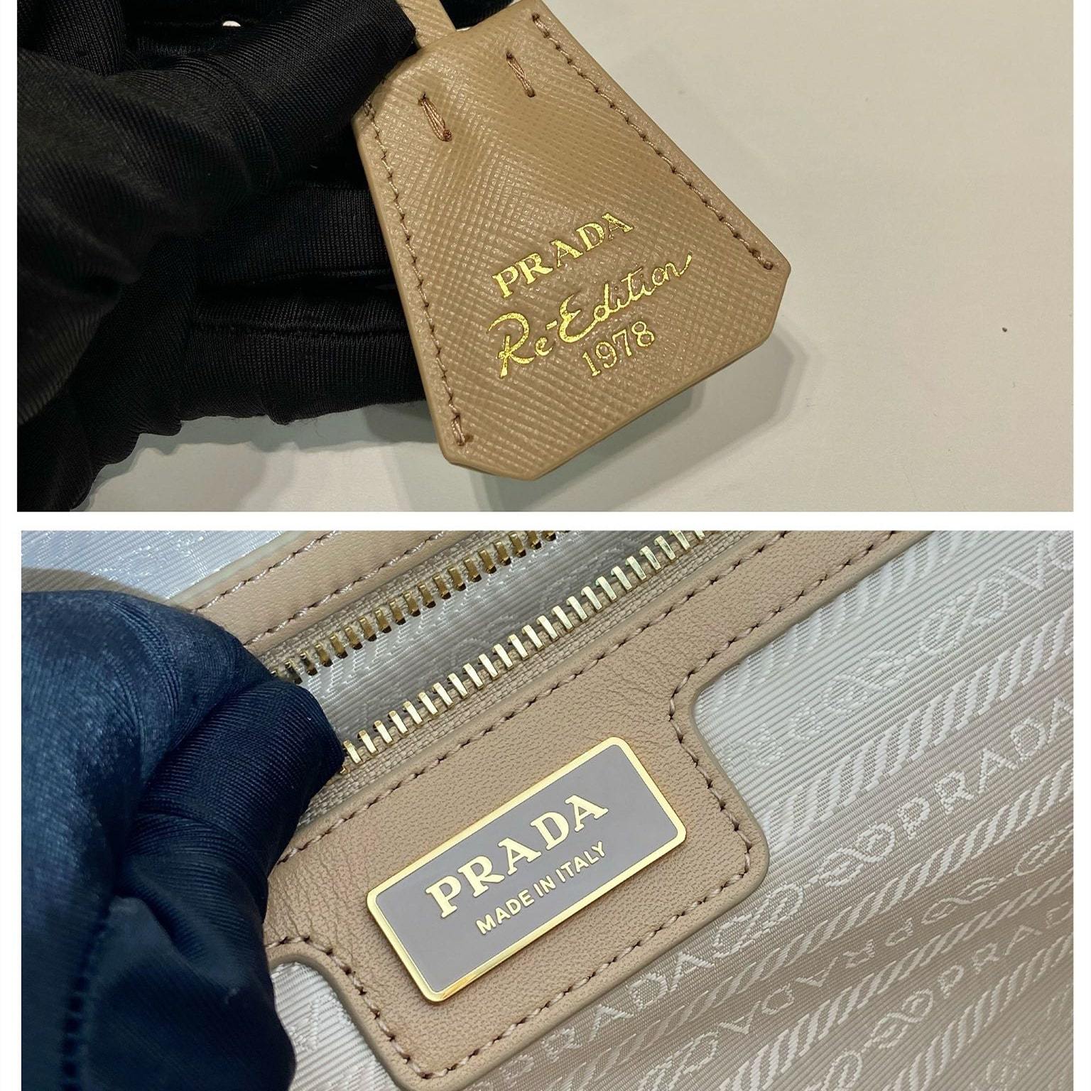 高仿Prada*ReEdition系列手提袋1BB115大號卡其免檢版