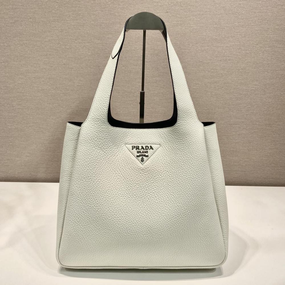 高仿Prada*Tote系列菜籃子1BG338大號白色免檢版