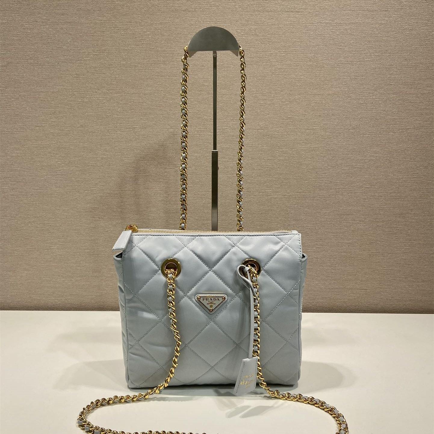 高仿Prada*ReEdition系列中古袋1BG468淺藍色免檢版