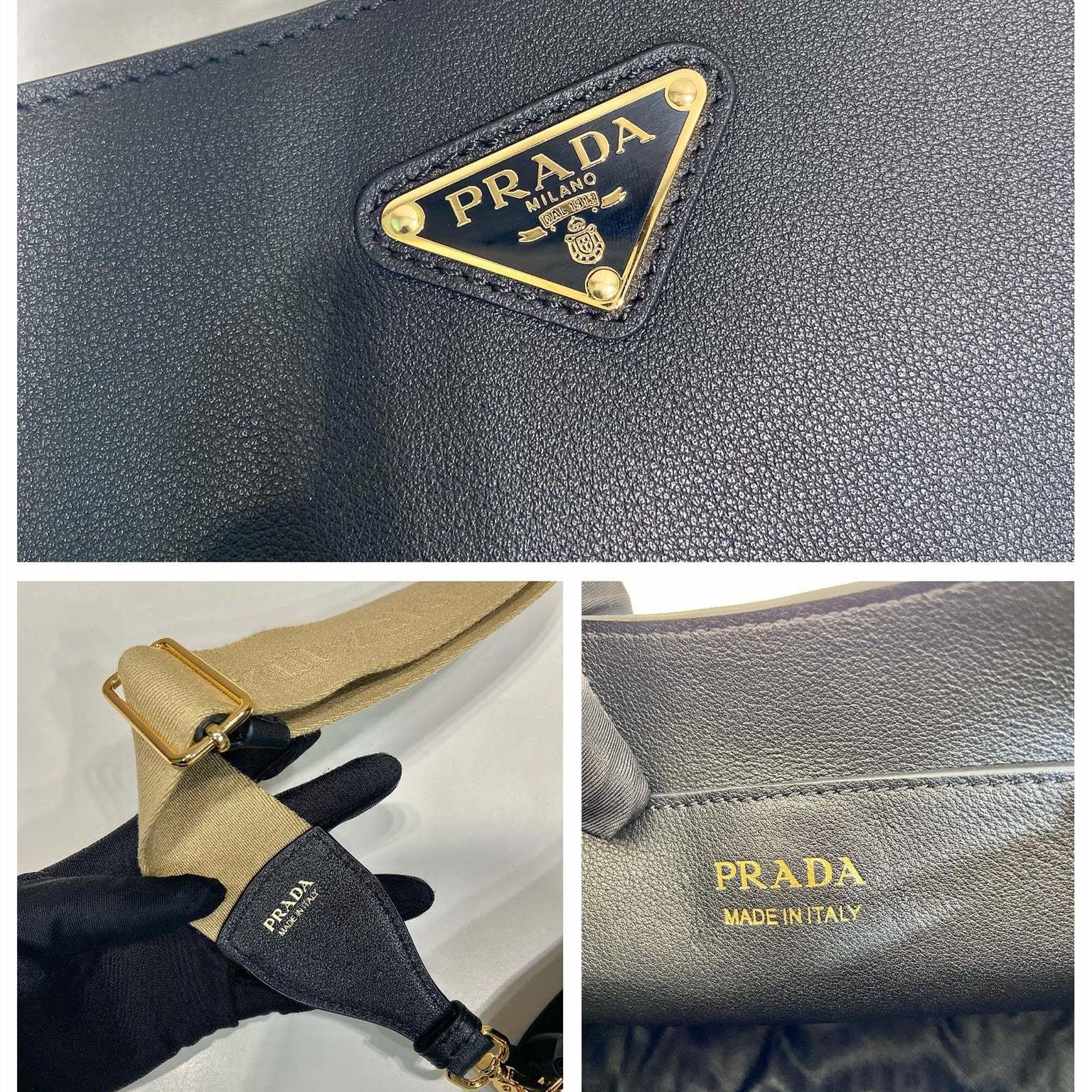 高仿Prada馬鞍包1BH220黑色免檢版