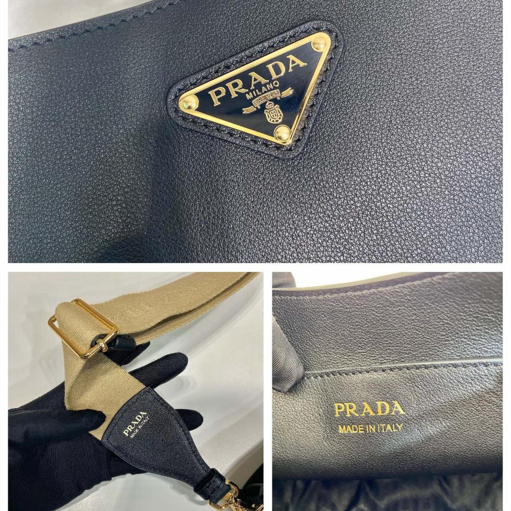 高仿Prada馬鞍包1BH220黑色免檢版