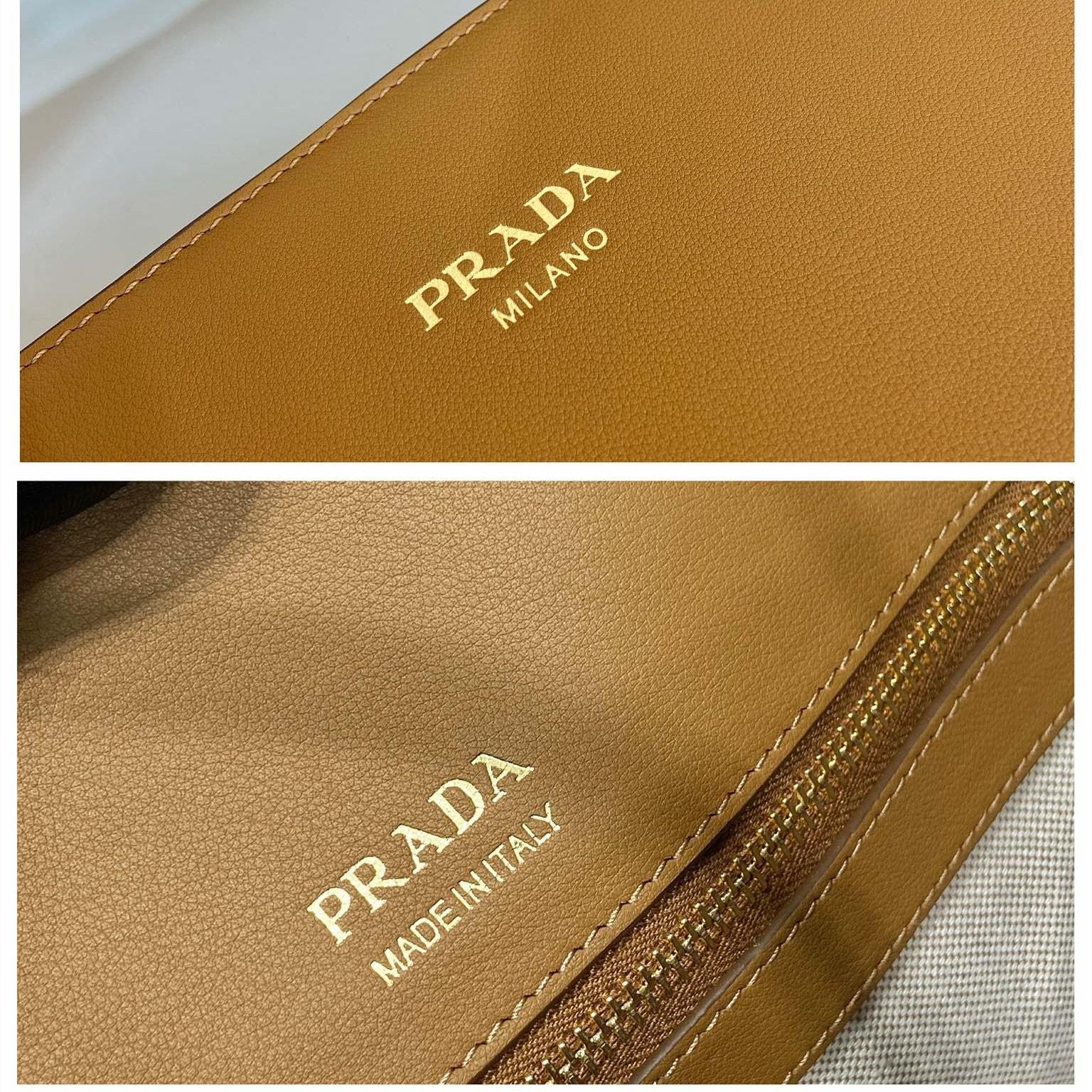 高仿Prada托特包1BG510棕色免檢版