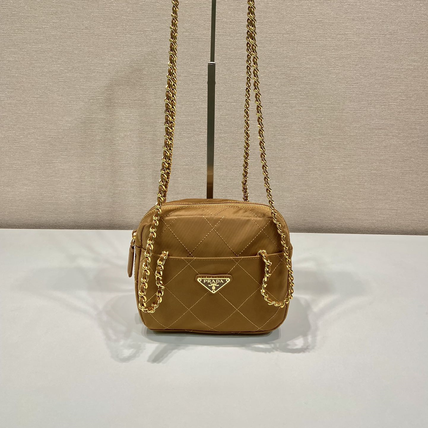 高仿Prada中古單肩包1BD632棕色免檢版