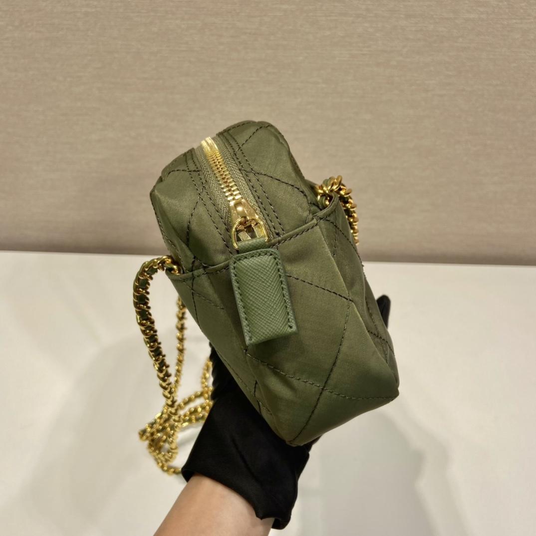 高仿Prada中古單肩包1BD632軍綠色免檢版