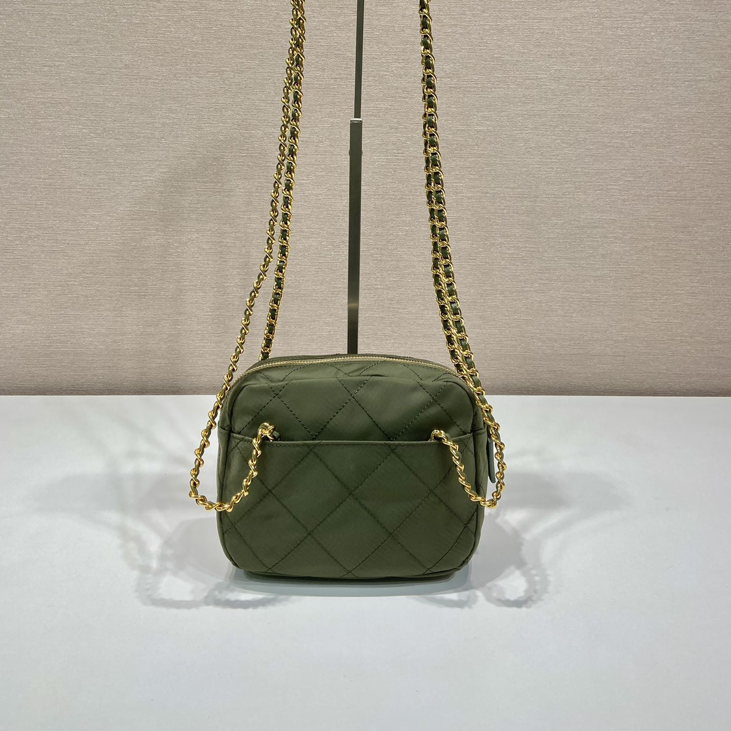 高仿Prada中古單肩包1BD632軍綠色免檢版