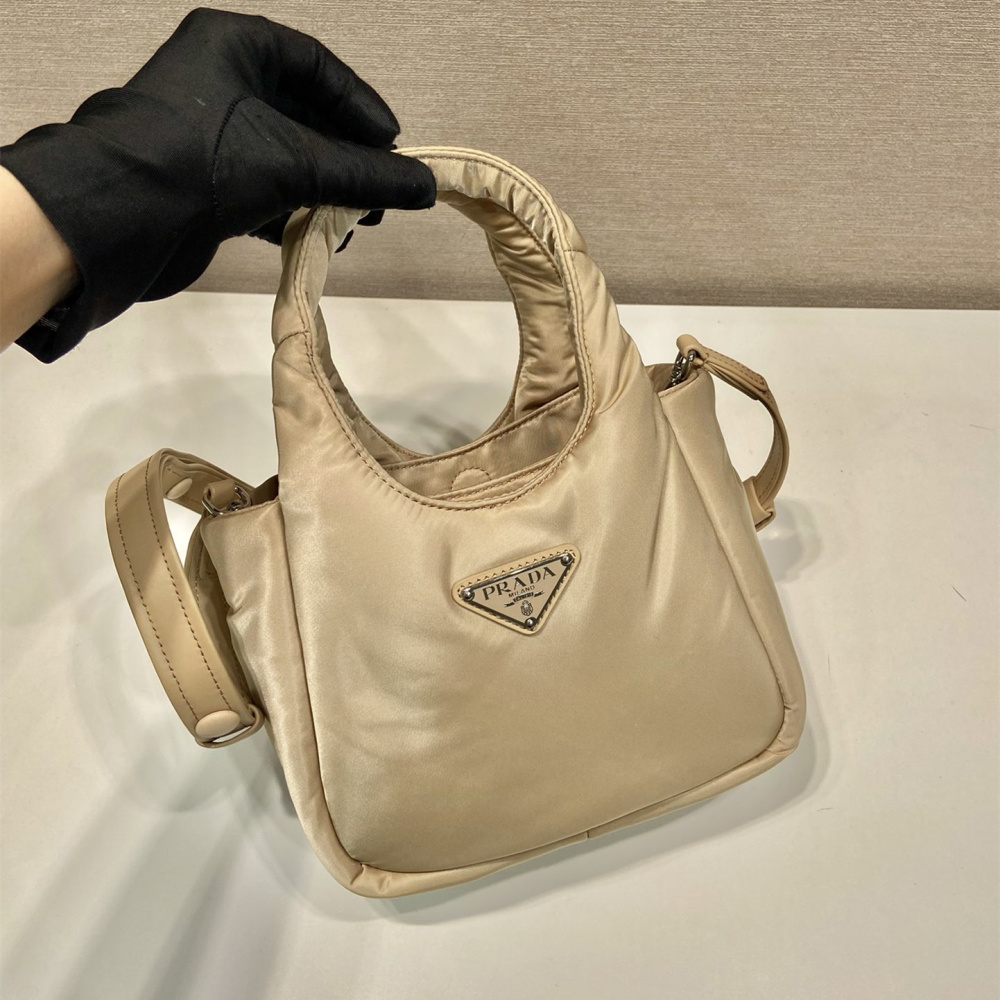 高仿Prada單肩手提袋1BA359卡其色免檢