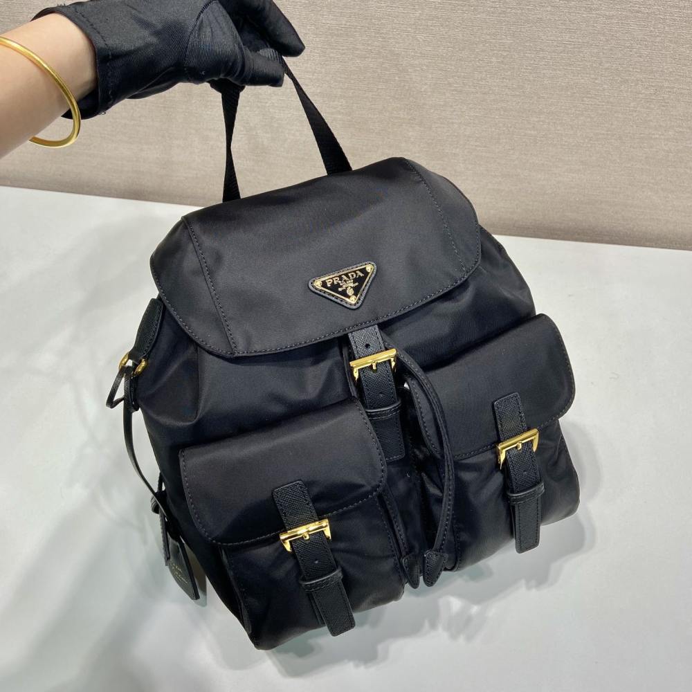 高仿Prada中古雙肩包1BZ677金扣免檢版