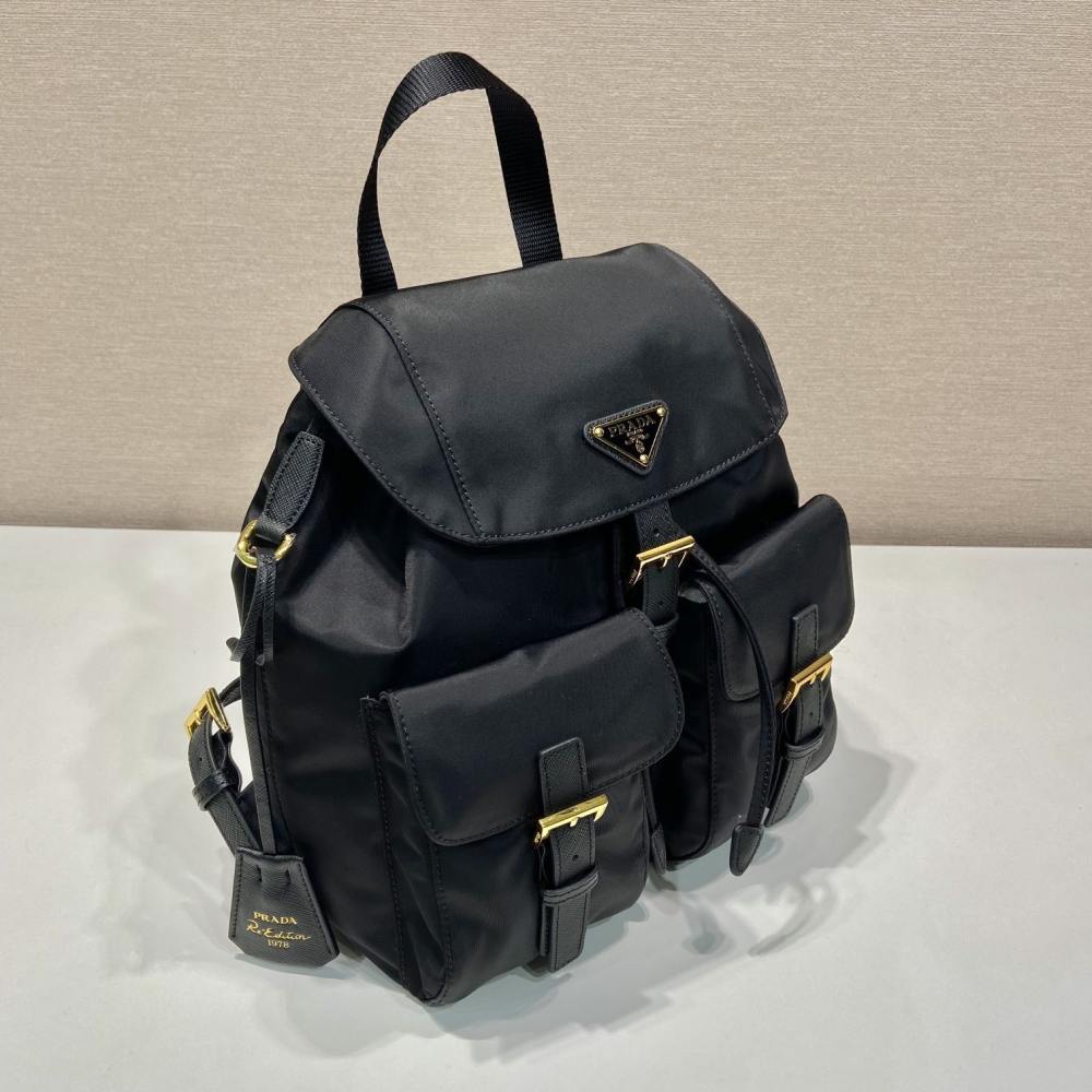高仿Prada中古雙肩包1BZ677金扣免檢版