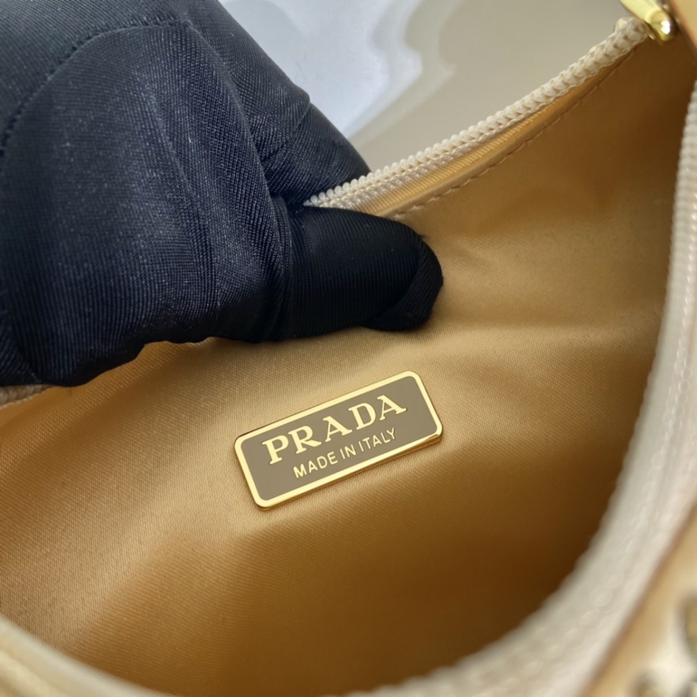 高仿Prada腋下包1NE515金閃鑽免檢版