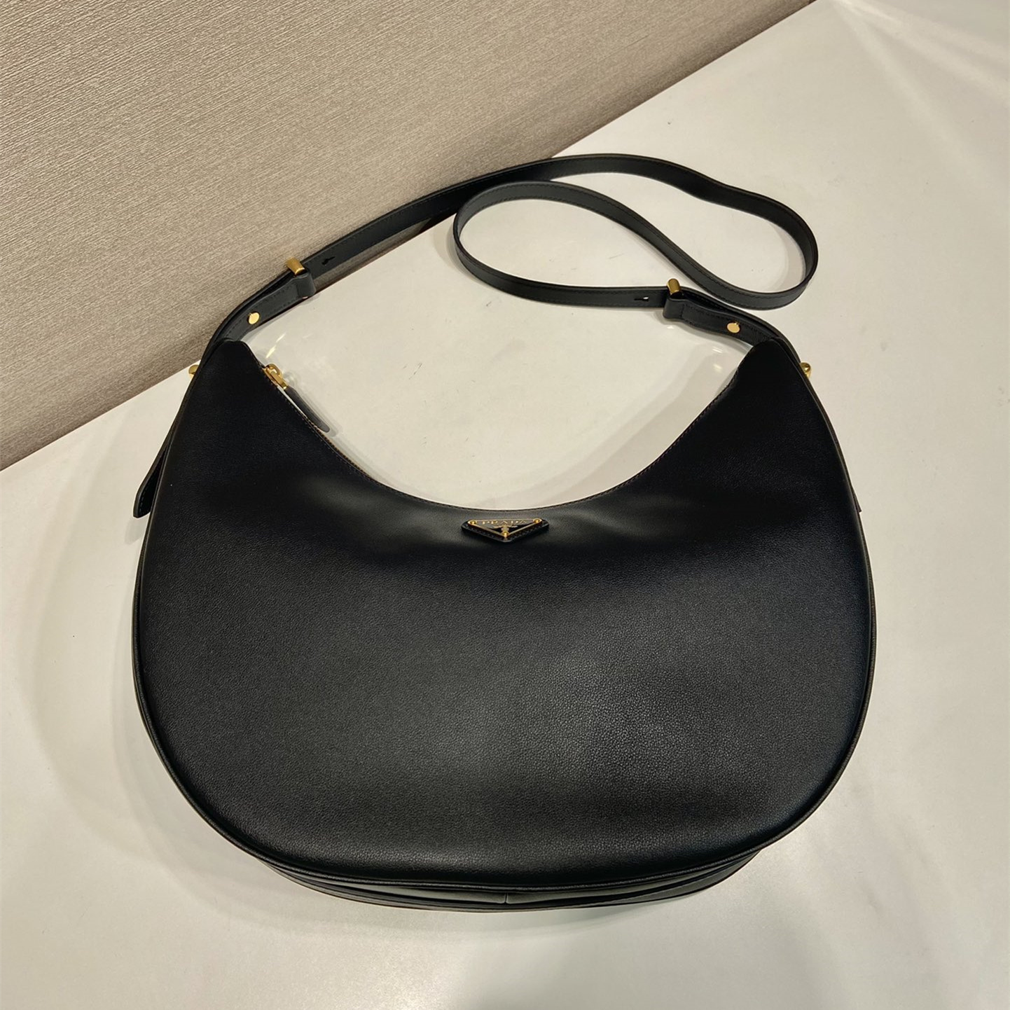 高仿Prada*Moon手袋系列1BC212大號黑色免檢版
