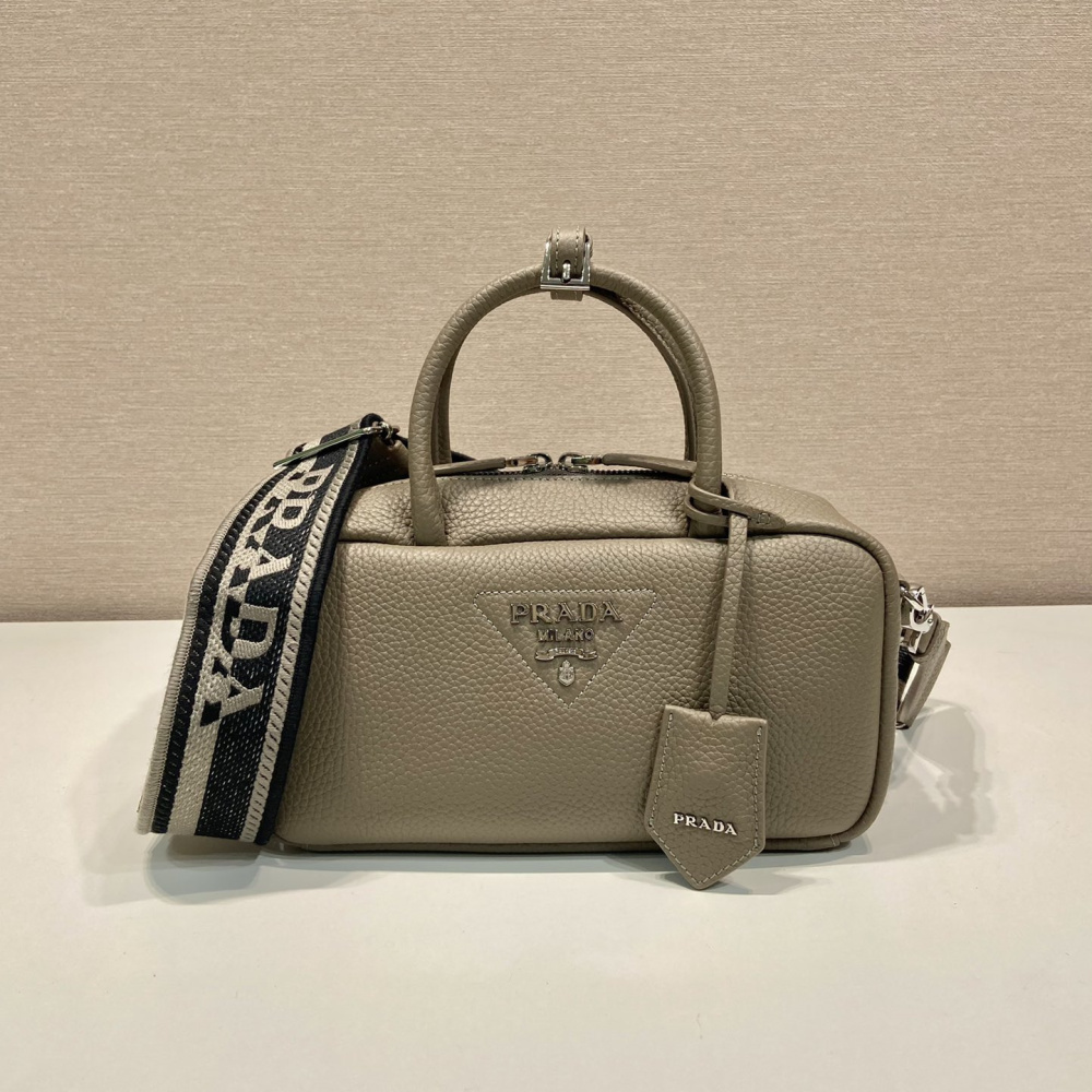 高仿Prada手提包1BB102大象灰免檢版