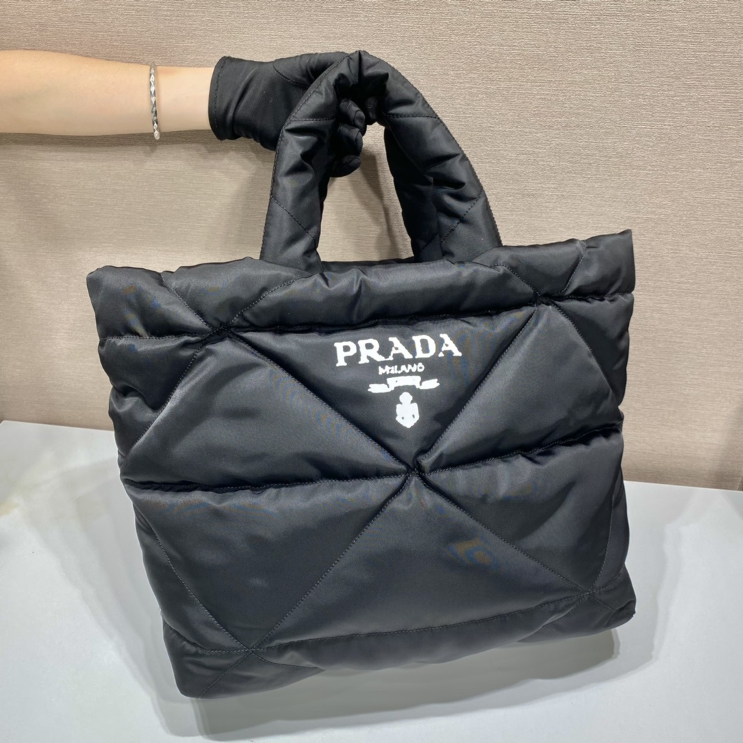 高仿Prada手提托特包2VG082黑色免檢版