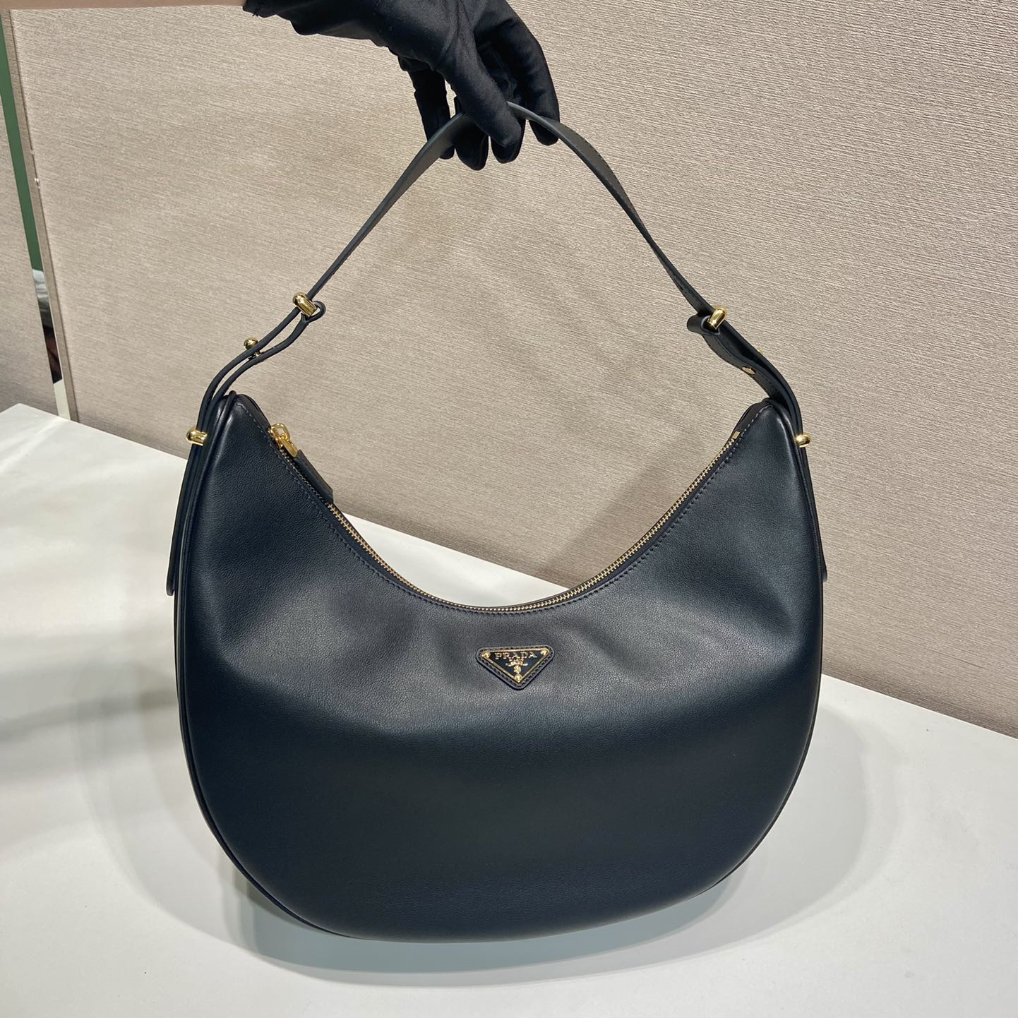 高仿Prada*Moon手袋系列1BC212大號黑色免檢版