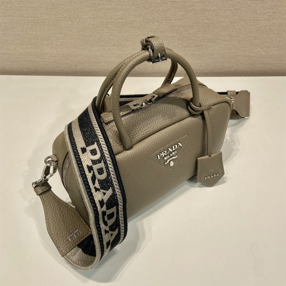 高仿Prada手提包1BB102大象灰免檢版