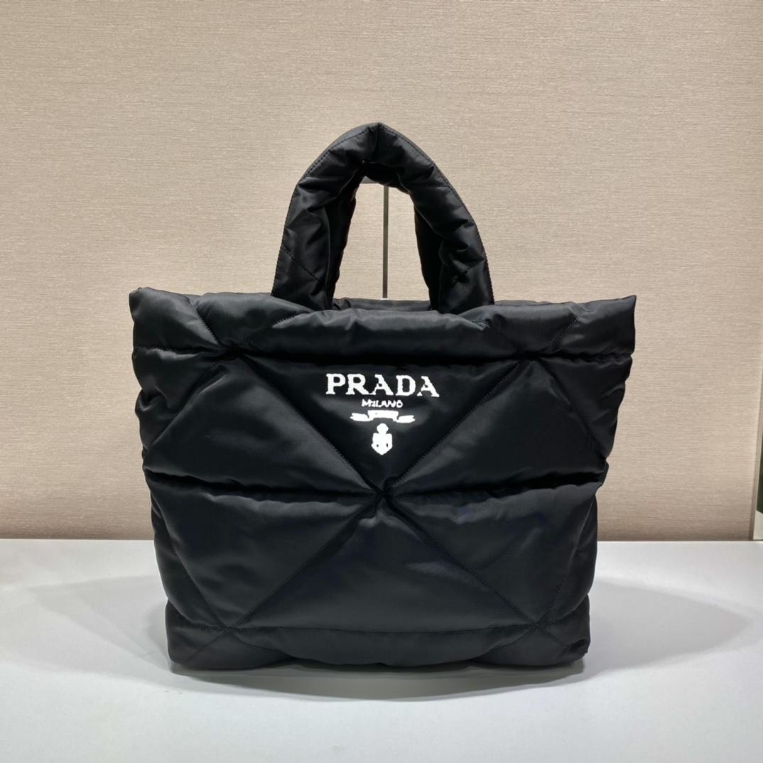 高仿Prada手提托特包2VG082黑色免檢版