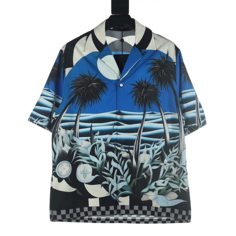 高仿LV*SS24系列1AFQYH風景印花短袖襯衫