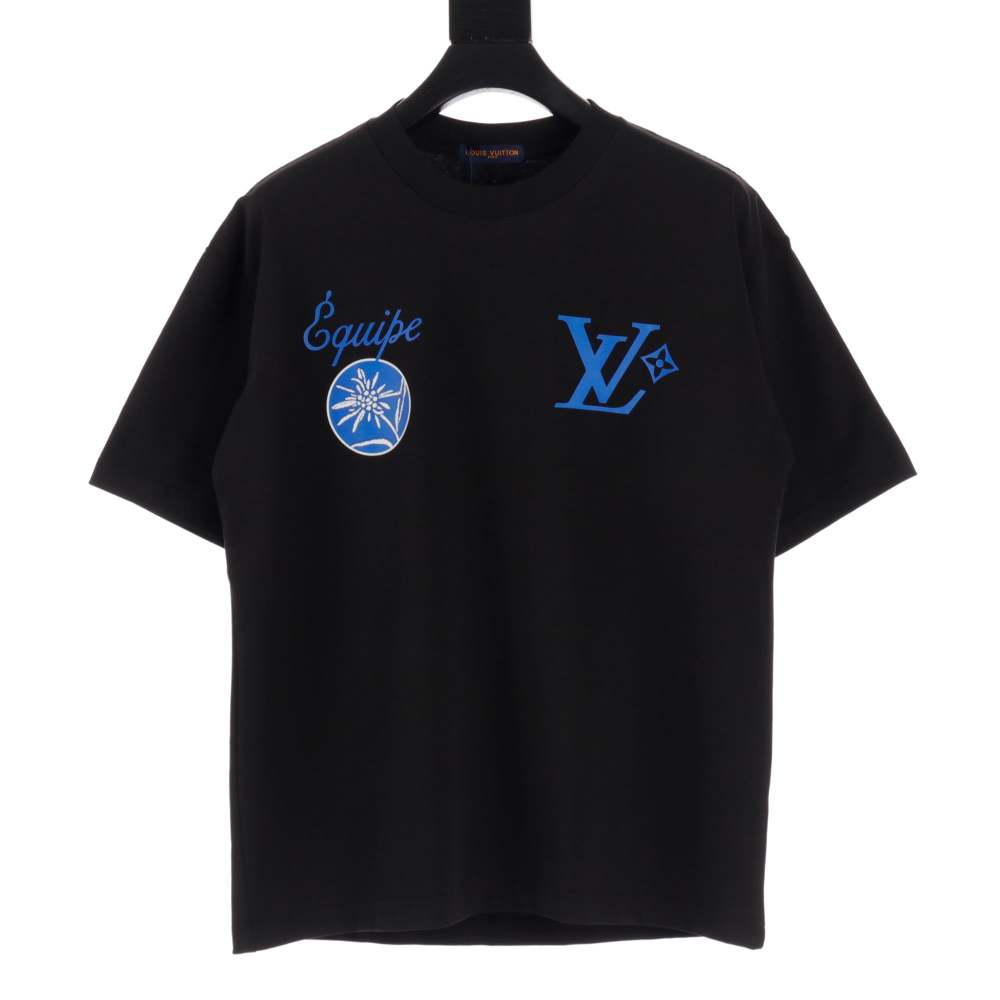 高仿LV*SS24系列1AFR004菊花印短袖黑色