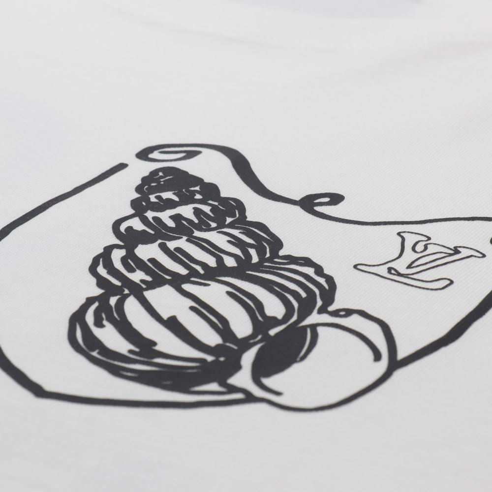 高仿LV*SS24系列1AFR001貝殼印花短袖白色