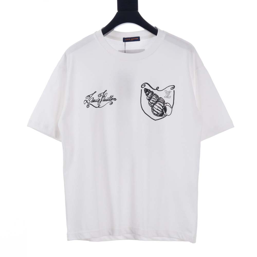高仿LV*SS24系列1AFR001貝殼印花短袖白色