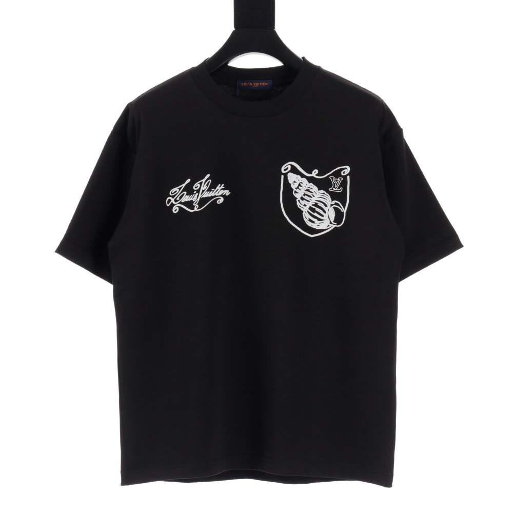 高仿LV*SS24系列1AFR002貝殼印花短袖黑色