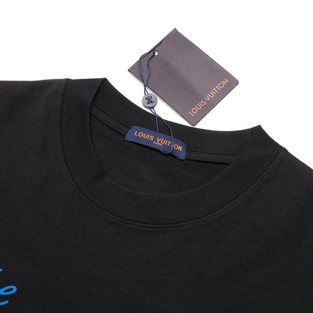 高仿LV*SS24系列1AFR004菊花印短袖黑色