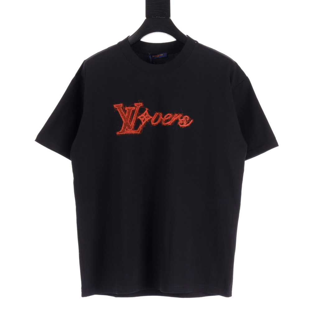 高仿LV*SS24系列1AFR0022素描字面短袖黑色