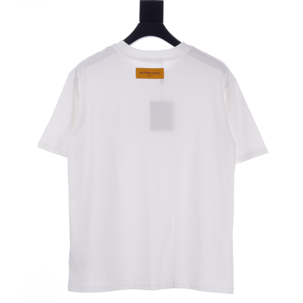 高仿LV*SS24Nigo系列1AFR0023小老虎刺繡T恤白色