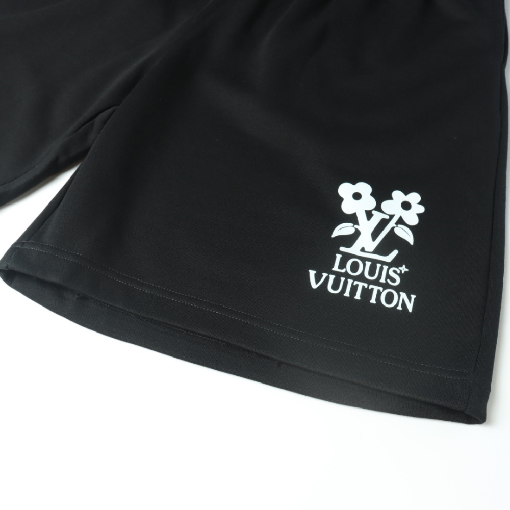 高仿LV*TulerSS24系列1AFIDI花卉刺繡短褲