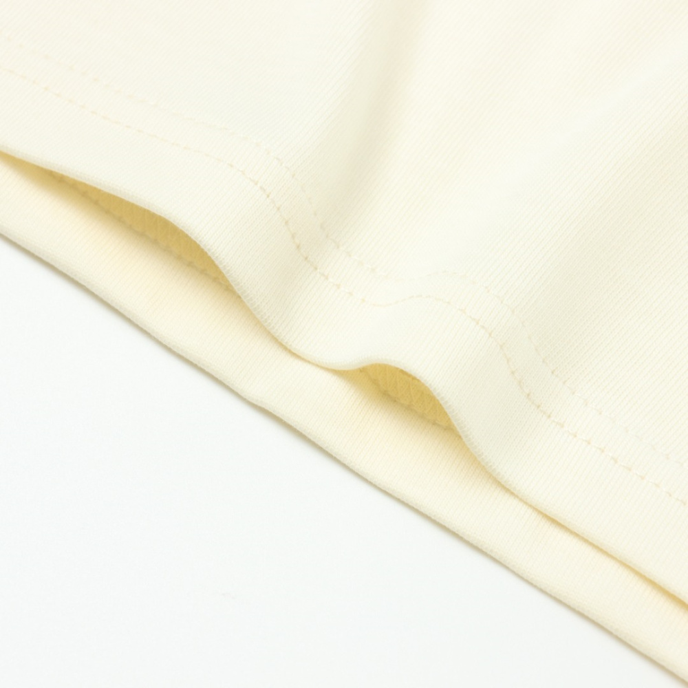 高仿LV*1AFR0019小藍花刺繡字母短袖米黃色