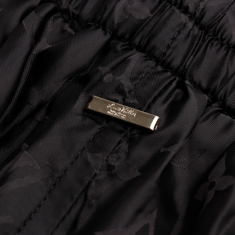 高仿LV*SS24系列1AFR0012暗紋提花沙灘褲黑色