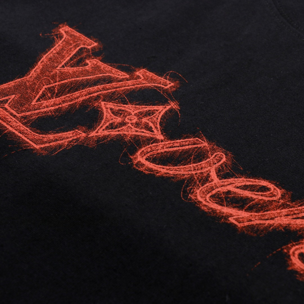 高仿LV*SS24系列1AFR0022素描字面短袖黑色