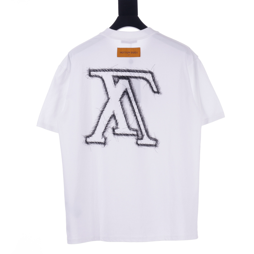 高仿LV*SS24系列1AFR0021素描字面短袖白色