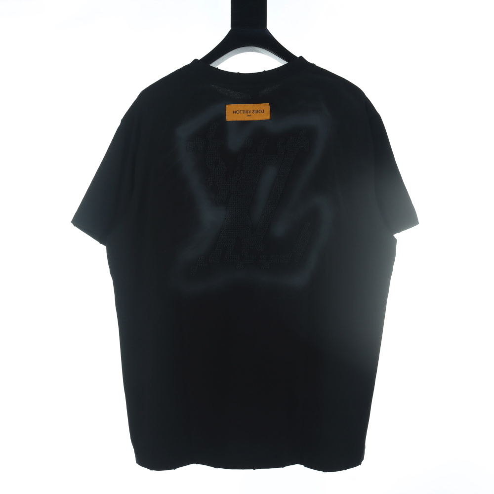 高仿LV*SS24系列1AFR0014手繪刺繡短袖黑色