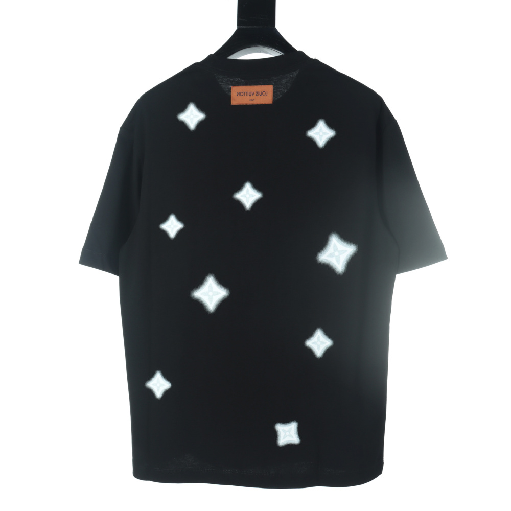 高仿LV*SS24系列1AFR0018水墨印花短袖黑色