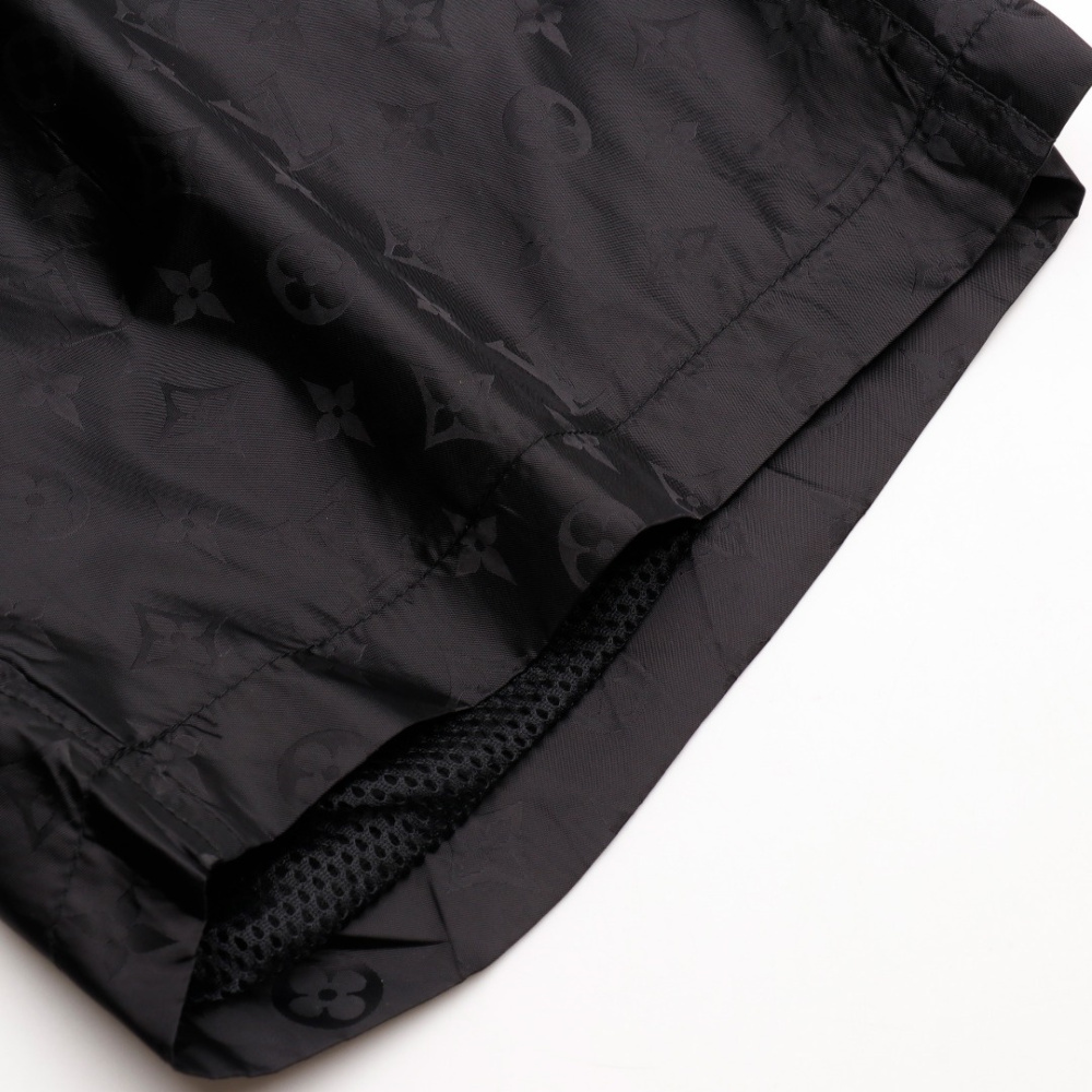 高仿LV*SS24系列1AFR0012暗紋提花沙灘褲黑色