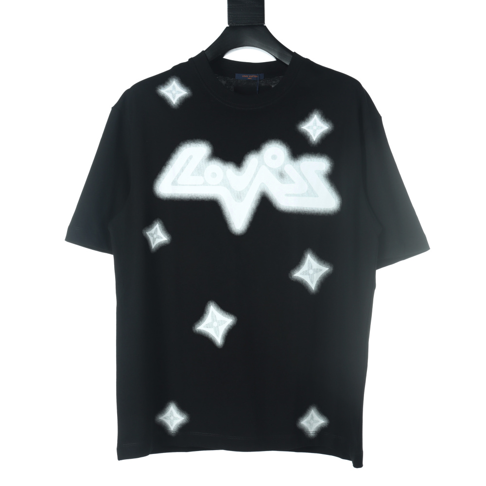 高仿LV*SS24系列1AFR0018水墨印花短袖黑色