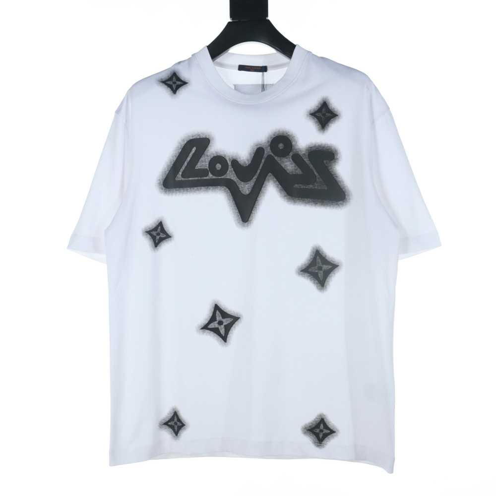 高仿LV*SS24系列1AFR0017水墨印花短袖白色