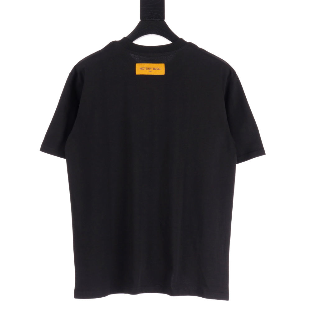 高仿LV*SS24Nigo系列1AFR0024小老虎刺繡T恤黑色